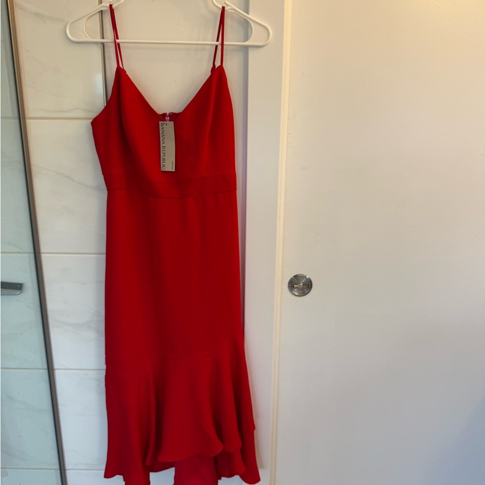 Banana Republic Vibrant Red High Low Dress